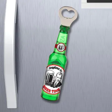 Magnetic Beer Bottle Shaped Bottle Opener - Anytime Is Beer Time