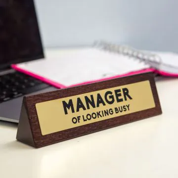 Wooden Desk Sign - Manager