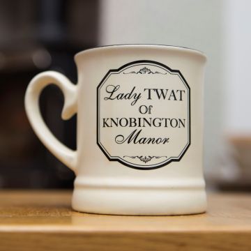 Lady Twat Of Knobington Manor  - Victoriana Style 10oz Gift Boxed Mug.