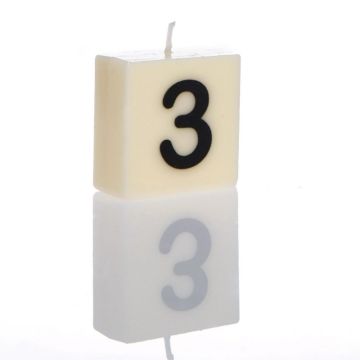 "3" Numbered Candle