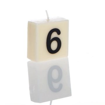 "6" Numbered Candle