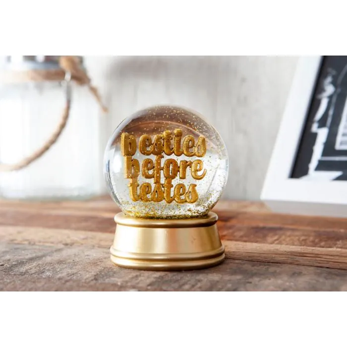 Boxer Gifts Besties Before Testes Novelty Glitter Snow Globe Ornament |  Funny Birthday for Friends, 1, Gold