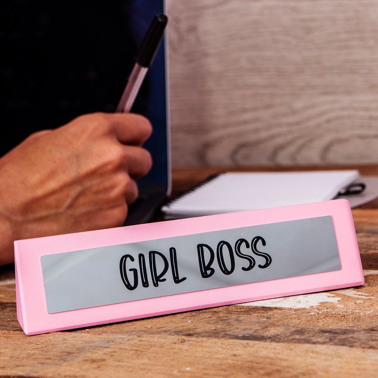 Wooden Desk Sign Girl Boss