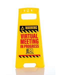 Desk Warning Sign - Virtual Meeting
