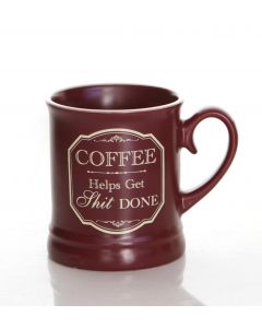 Coffee Helps Get Shit Done  - Victoriana Style 10oz Gift Boxed Mug.
